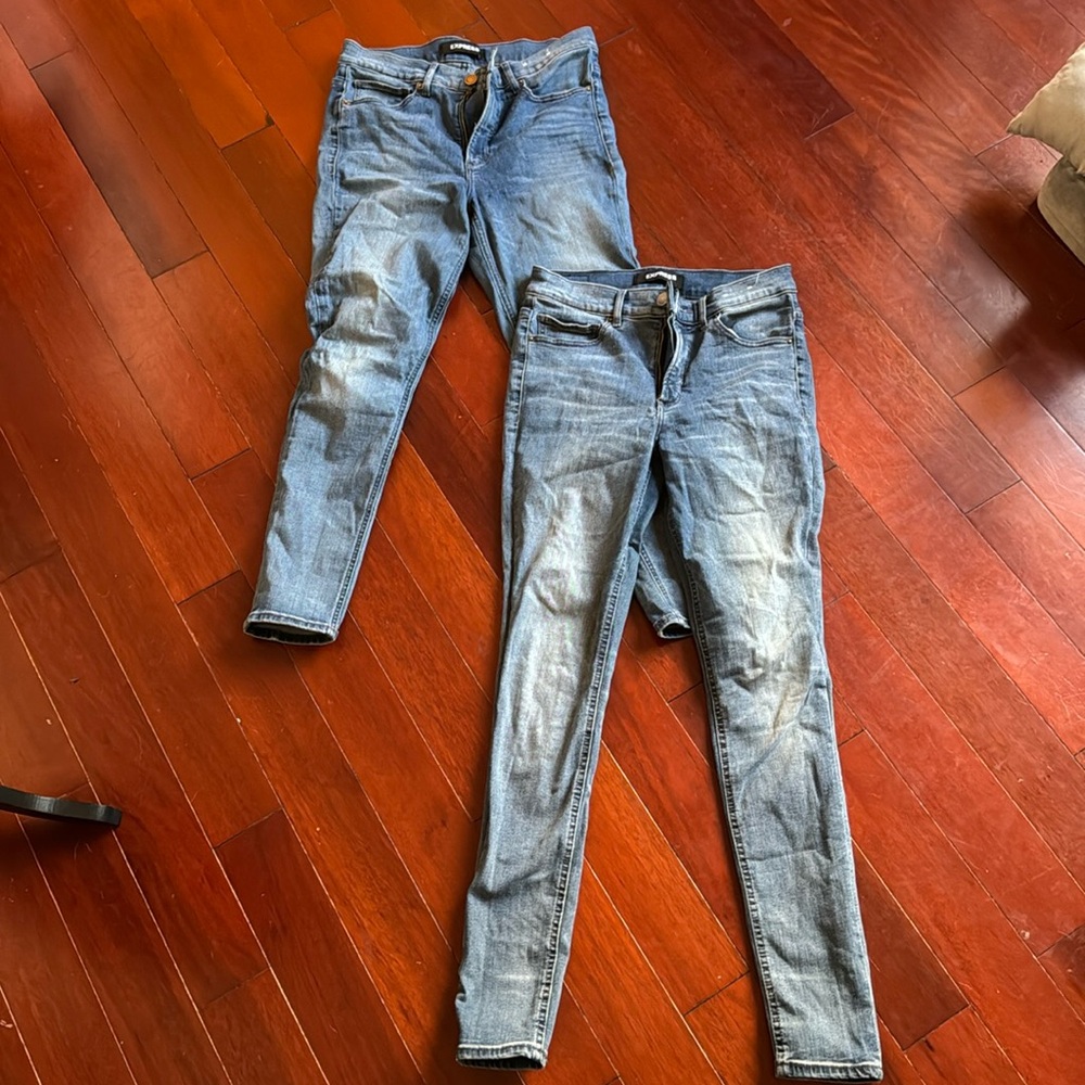 2x Pairs Express High Rise Denim Jean Leggings size 6